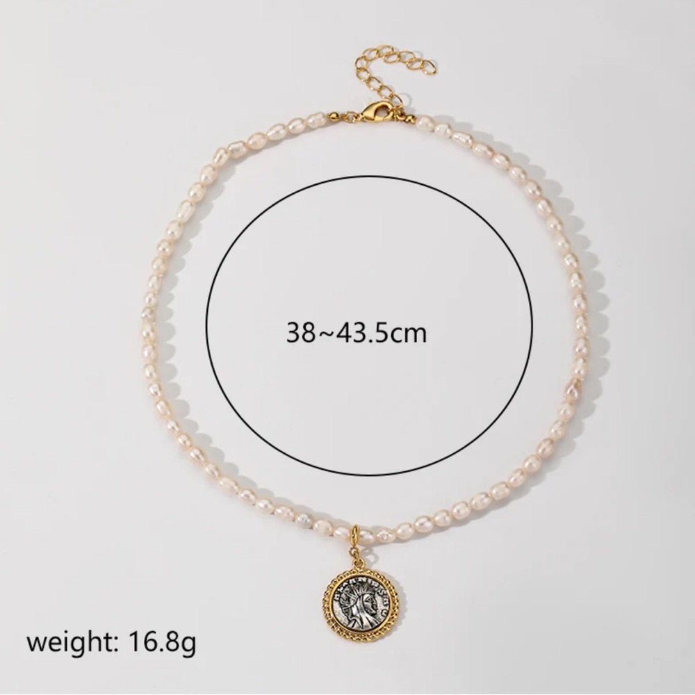 Portrait Freshwater Pearl Plating 18k Gold Plated Women's Necklace